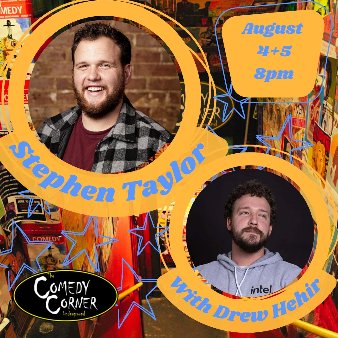 🍦🎇🌞 This weekend! 🥭🌊🐋 We got a fun one heading your way- don't miss the hilarious Stephen Taylor and Drew Hehir! Grab your tickets now 🎟️🎟️🎟️