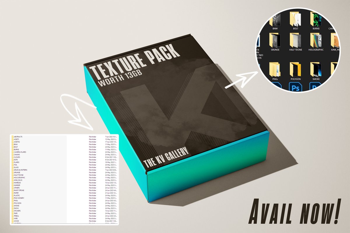 beansdecastro's tweet photo. The KV Gallery 13gb Texture Pack now available!
Buy here 👇
https://t.co/KP0sVo5NSa

#GraphicDesign #GraphicDesigner #Photoshop #Graphics #adobephotoshop https://t.co/xyEfluoSRi