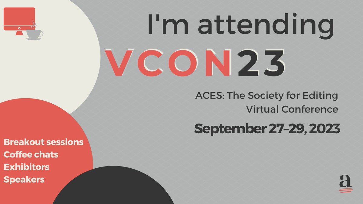 EditorBeth's tweet photo. I registered during the early-bird period (ends August 20!) at the @ACESEditors member rate. Looking forward! #amediting #bookish #ACESVcon23 https://t.co/eImFfxTQuw