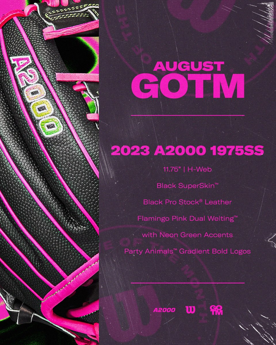 Let's Party 🎉 August's GOTM boasts Flamingo Pink & Neon Green @ThePrtyAnimals gradient logos along with Black Pro Stock leather and SuperSkin. FIND YOURS: bit.ly/gotmdealers