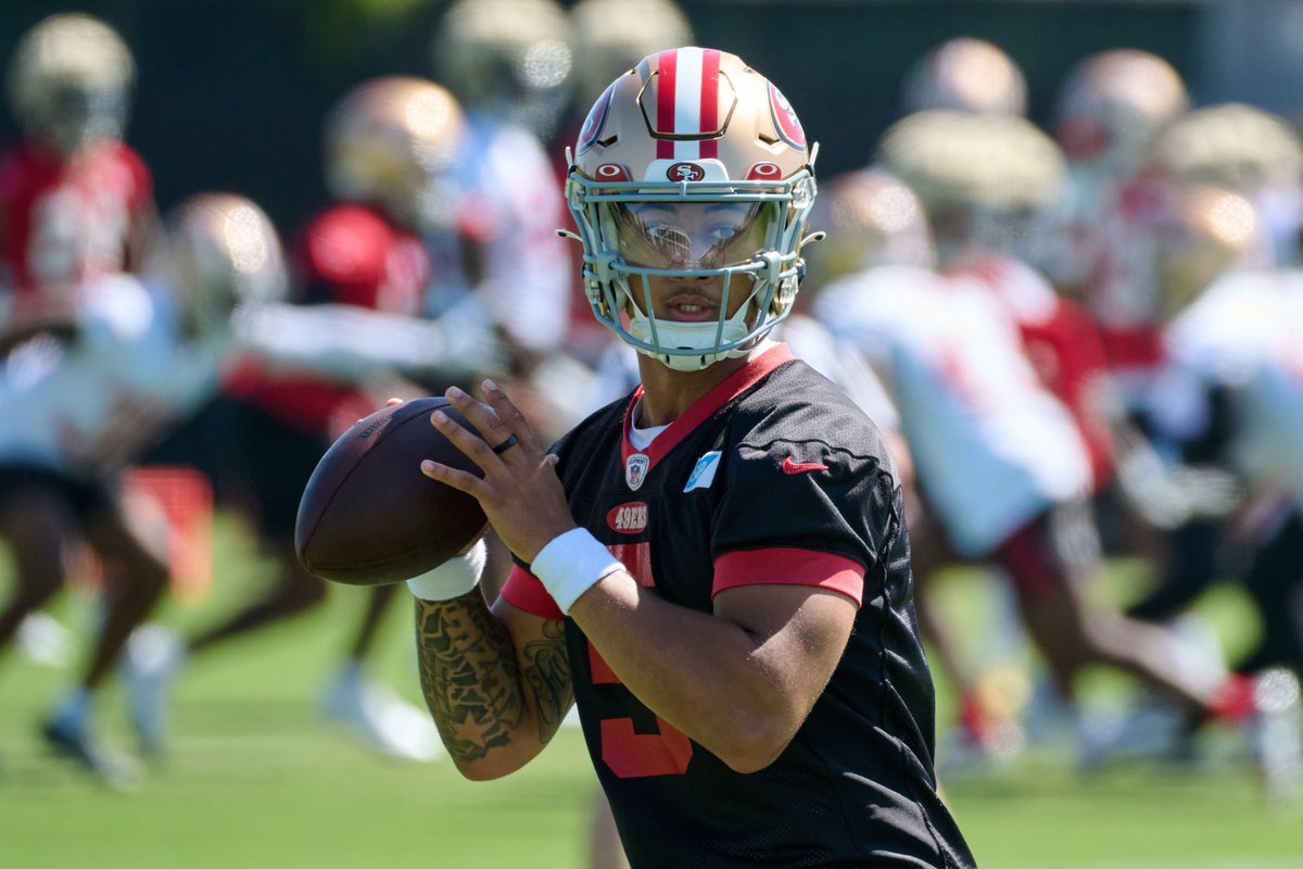 the415ers's tweet photo. 🚨 New episode of #The415ers w/ @egiddings10 &amp; @MarcGrandi 🚨

- Brandon Allen getting too many reps?
- Is Trey Lance getting enough work?
- Odd man out in QB room?
- Non-QB storylines for #49ers 

@957thegame | @AudacySports

LISTEN, RATE, and SUBSCRIBE: https://t.co/H8JUtKfPEo https://t.co/j4H6mi4rBl