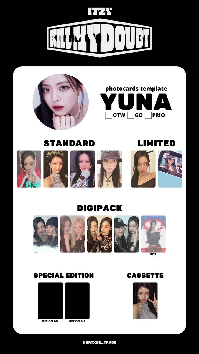 ITZY KILL MY DOUBT PHOTOCARDS TEMPLATE update 4 Part 2/2 Ryujin