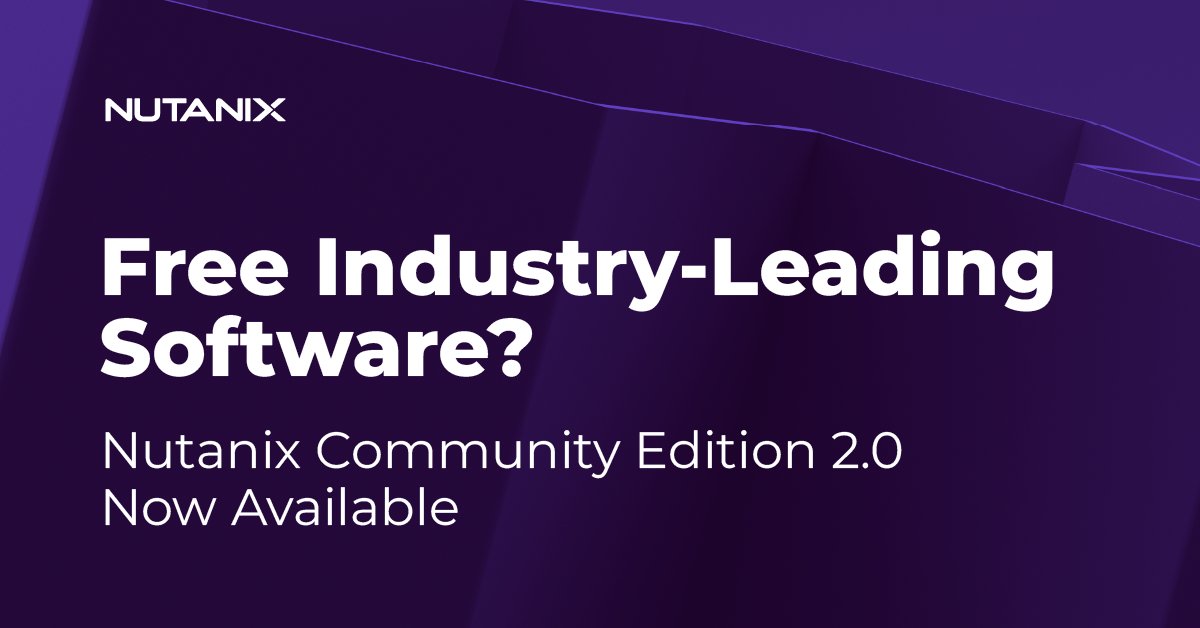 The power of #Nutanix… but for free? No, you’re not dreaming! Introducing Nutanix Community Edition 2.0 (CE 2.0), a free, full-featured version of our industry-leading #HCI software. Download here: ntnx.com/3zTterG #TechnicalTuesday