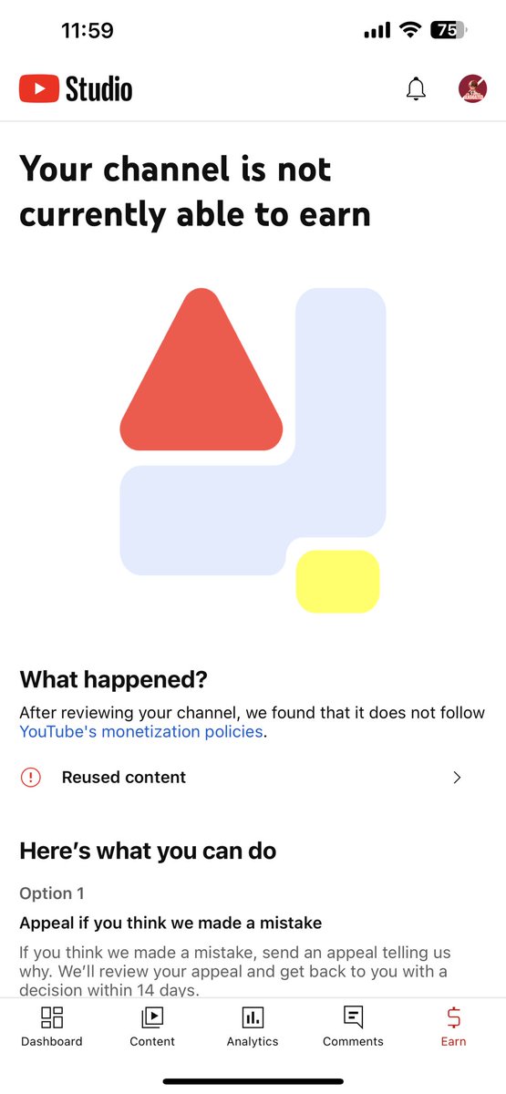 axgoated_'s tweet photo. @TeamYouTube Yes, I do know about that but the content is mine that is why I am confused about it. Is there a possibility to review it again? https://t.co/5AWKzPlY3T