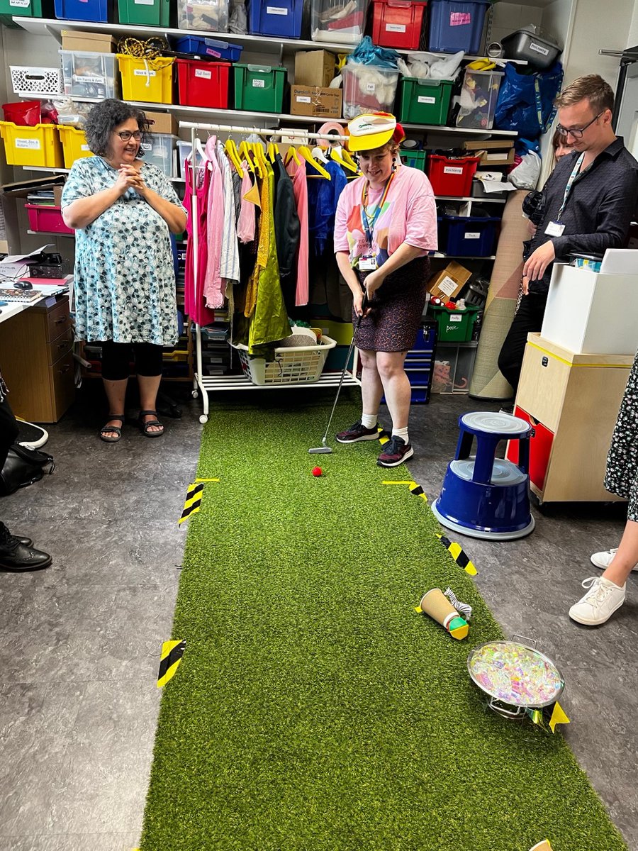AttenboroughAC's tweet photo. Today is Caroline Rowland's last day at Attenborough Arts Centre ☹
As sad as we are to see her go, we're incredibly proud & excited for her next venture!
And, yes of course, we bid farewell with Bingo & Crazy Golf! 😁
All the best to you, Caroline!❤
#GoodEgg #SorryToSeeYouGo https://t.co/RzatduMXMe