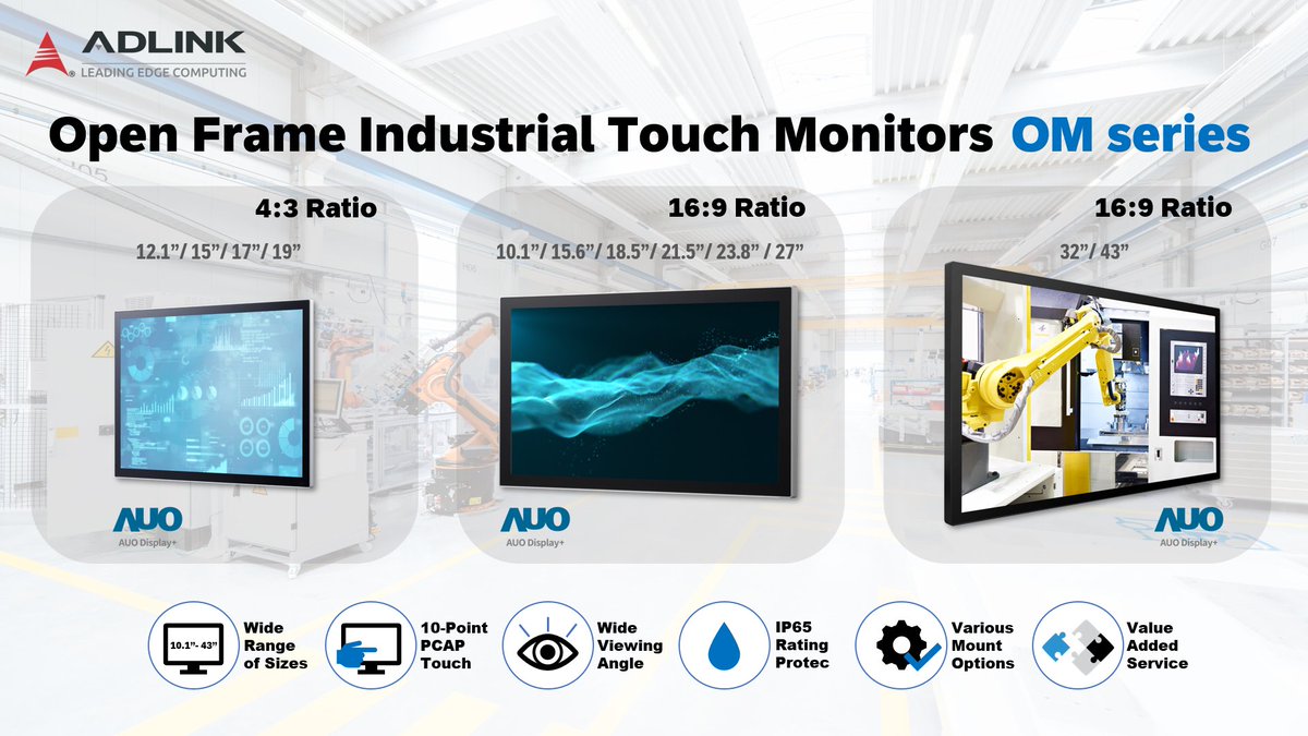 ADLINK_IoT's tweet photo. Taking more advantages ahead of the process and management through ADLINK's open frame industrial-grade touch monitor as the HMI in a smart factory.

Discover more:
https://t.co/azWMGhO2b4

#edgevision #smartfactory #HMI #industrialmonitor https://t.co/7SVivJvOtq