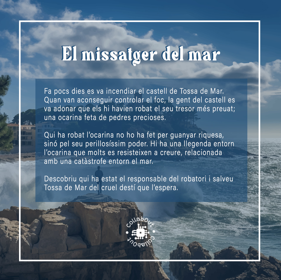 collabout_cat's tweet photo. Ja tenim aquí el nou CollabOut que s'incorpora al nostre catàleg, El Missatger del Mar🌊

Si voleu donar-li un toc de misteri i joc a la vostra visita per Tossa de Mar, no us podeu perdre aquesta aventura envoltada de llegendes, música, brisa marina i curiositats de la ciutat🐚🏛️ https://t.co/WIDi4MqZEz