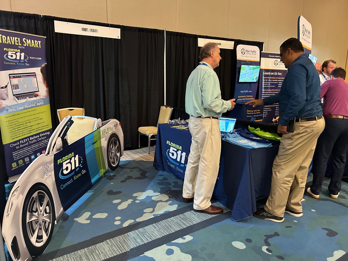 fl511_state's tweet photo. The #FL511 Marketing Team is at Florida’s I3 Transportation Showcase in Orlando, greeting attendees and sharing the news on how to #ConnectKnowGo with FL511. #i3Transpo https://t.co/zzcT4IqjOu