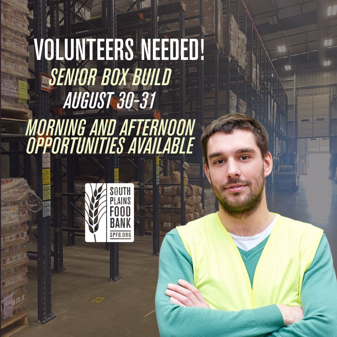 Calling all volunteers! We are building senior boxes from August 30-31! Visit spfb.org/volunteer to register and see our volunteer opportunities!