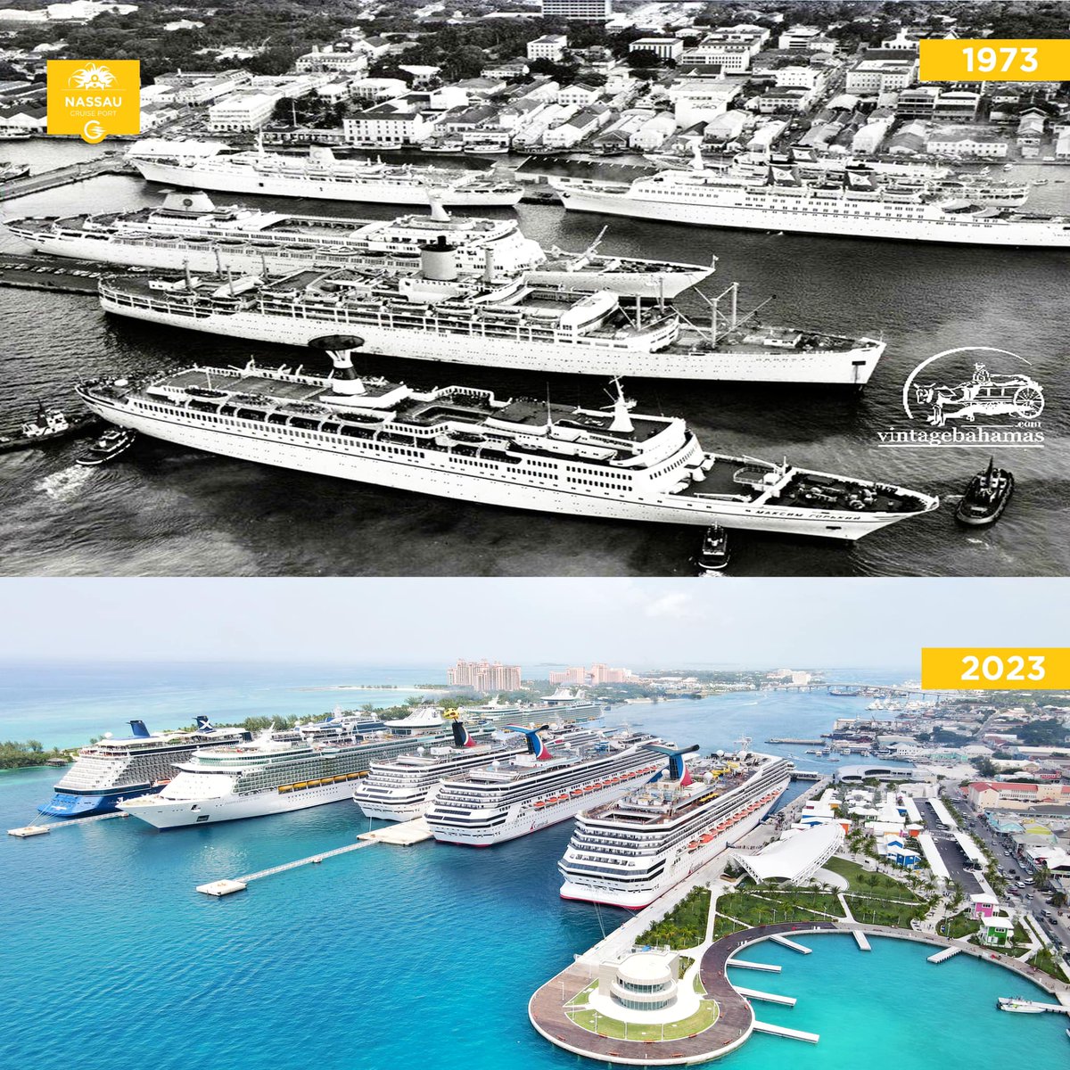 What a beautiful picture. 30 years later and continuing to grow our cruise port to meet demand. #BahamasStrong #Tourism facebook.com/nassaucruisepo…
