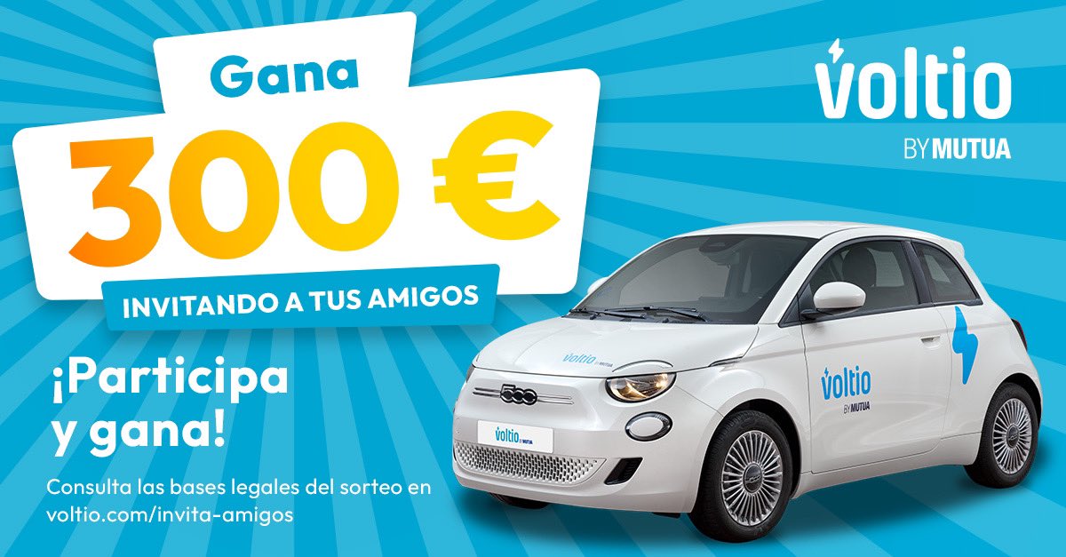 ¿Quieres ganar 300€? 🥳 Invita a tus amigos a unirse a Voltio y además de llevaros 10€ cada uno al completar el registro, entrarás en el sorteo de 300€ para gastar durante los meses de octubre, noviembre y diciembre. ​
​
Estos son los pasos a seguir: ​
​
1️⃣ Entra en el menú de