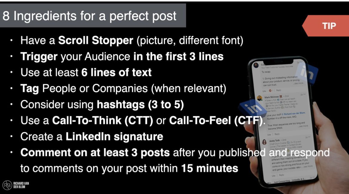 NathalieGregg's tweet image. 8 #ingredients for a #perfectpost on @LinkedIn! Which 💎 is your favorite from @RichardvdBlom?! #LeadLoudly #bold #confident #fearless #LinkedIn