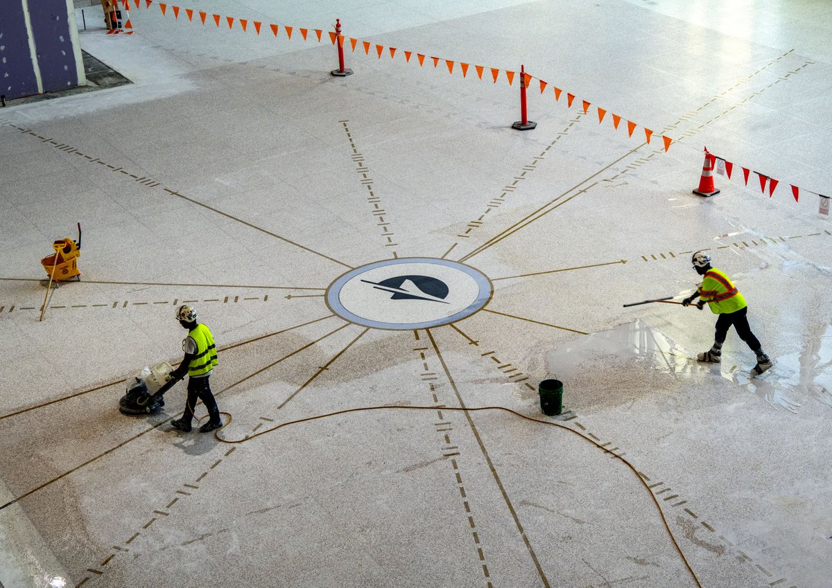 Experience the Pulsar Map?
PGAV assisted <a href="/airandspace/">National Air and Space Museum</a> with the design of the new terrazzo flooring in the concourse, weaving in experiential storytelling. Guests will find medallions etched with the words of innovators, as well as a pulsar map in the Milestones gallery.