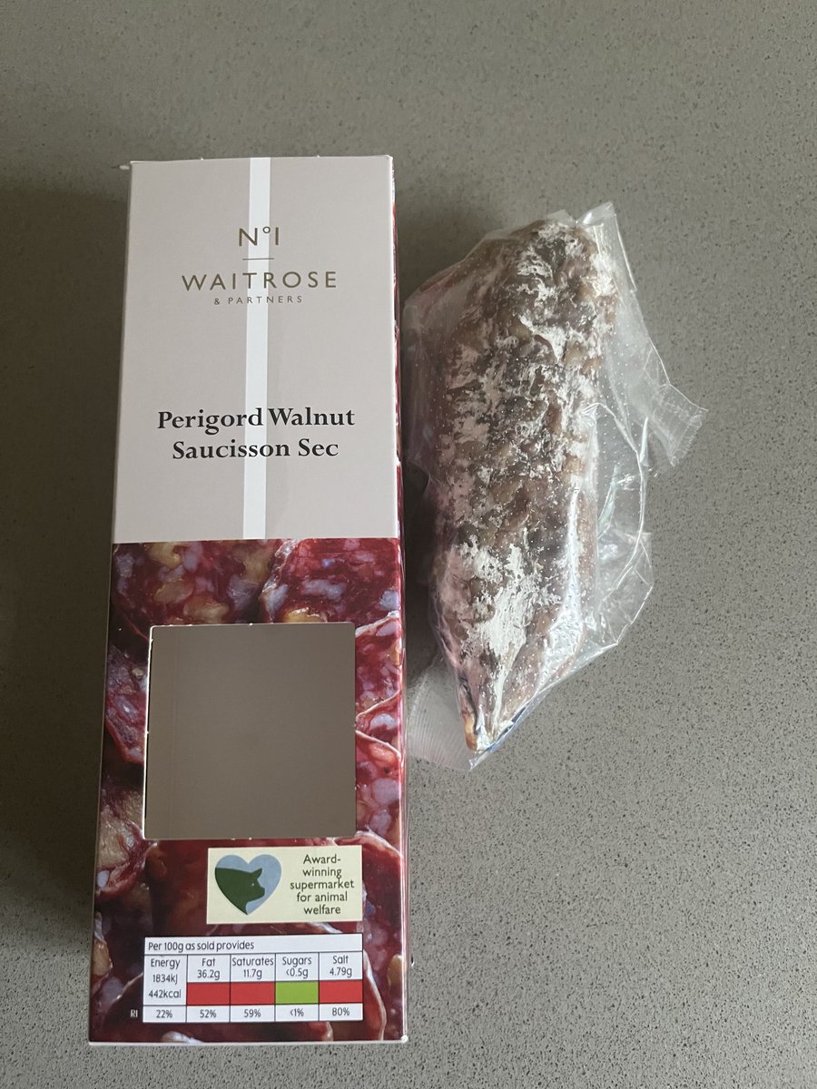 ⁦<a href="/waitrose/">Waitrose & Partners</a>⁩ not sure if the boxing of this ‘No. 1 Saucisson is reflective of what’s actually inside  #payingforair #tradesdescriptiion