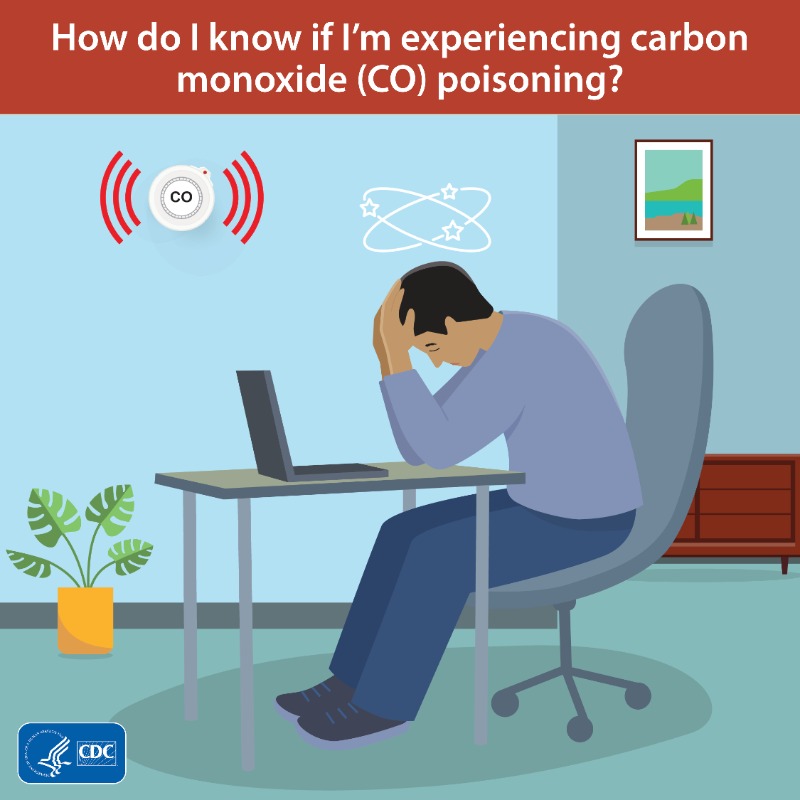 CDCgov's tweet photo. Carbon monoxide (CO) is a deadly colorless and odorless gas. Since you can’t see or smell CO, it’s important to know how to recognize signs of CO poisoning so you know when you’re in danger.
  
Learn more about staying safe from #COpoisoning: https://t.co/poRqeK8EL9
