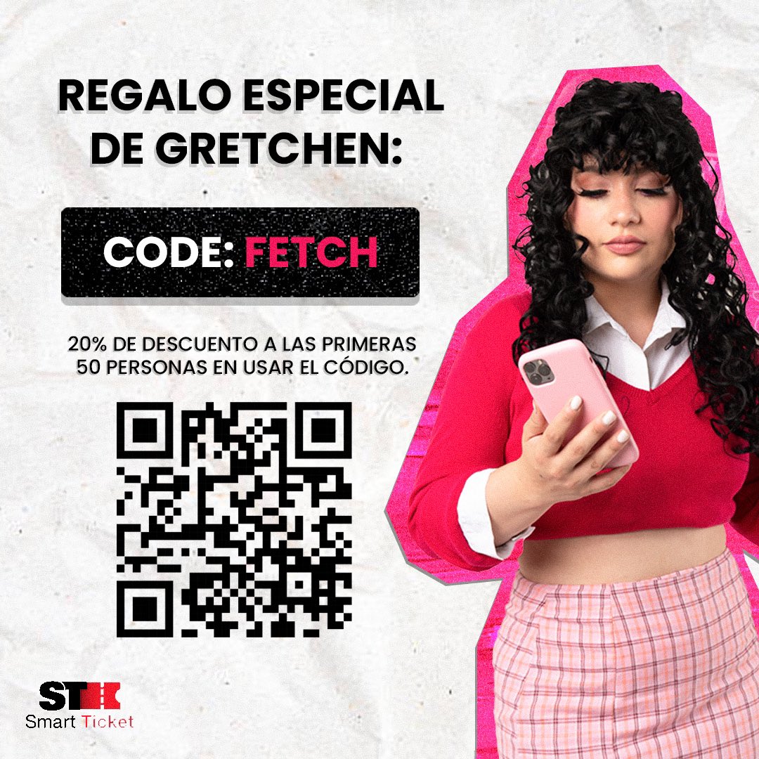 ¡Regalo especial de Gretchen Wieners! Las primeras 50 personas en comprar su entrada usando el código “FETCH” reciben un 20% de descuento exclusivo. No se lo pierdan👀 

Link para comprar: 
bit.ly/ChicasPlastica…