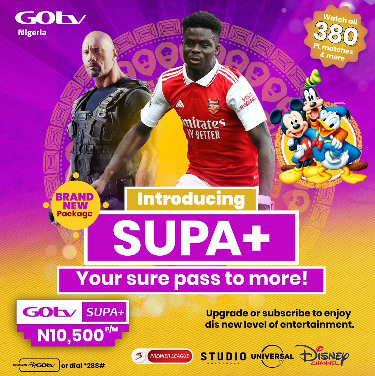Mrbhadoosky's tweet photo. The #GOtvNewPackage launched today unlocks the magic of entertainment! From sports showdowns to movie enchantment and kids' laughter, it's time to immerse in the wonderland for just N10,500 only!
Well done @GOtvNg https://t.co/KviXRc0tlV