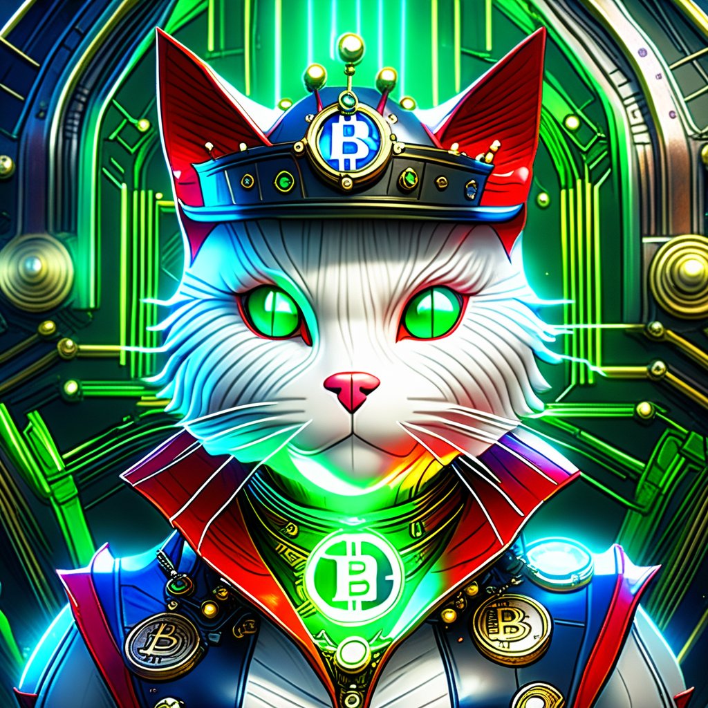 Abdul_1216's tweet photo. @Dao4Art a simple red white green blue BITCOIN CRYPTO Kitty in carbon interior office in steampunk style, high frequency lightning flashes, epic royal background, big royal uncropped crown, royal jewelry, robotic, nature, full shot,

0x0672400f6b77026ab414ce408aa806d780f646ed
@Dao4Art https://t.co/ypF0kWW13S