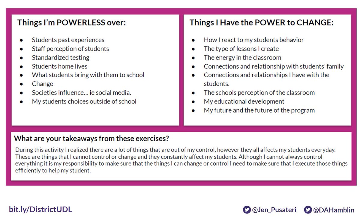 #Educators, let's spend our energy on what we have the power to change using our #UDLlens <a href="/Jen_Pusateri/">Dr. Jennifer Pusateri</a> <a href="/DAHamblin/">Dr. Danielle A. Hamblin</a>