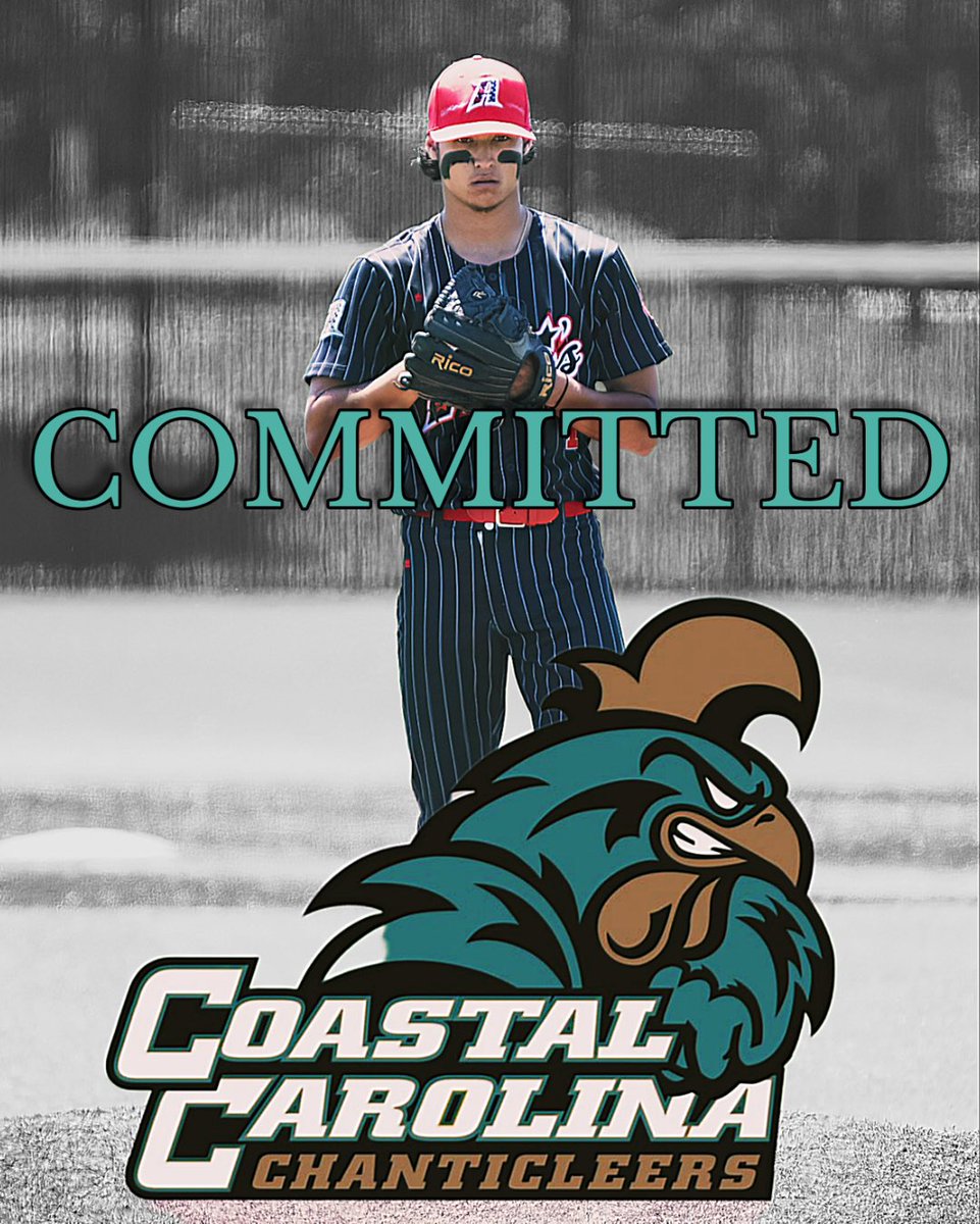 I'm honored to announce I have committed to playing baseball at Coastal Carolina University. I want to thank my family, coaches, and friends who have supported me in my goals of reaching the next level. I look forward to continuing the winning tradition at CCU. GO CHANTS! 👌👌👌