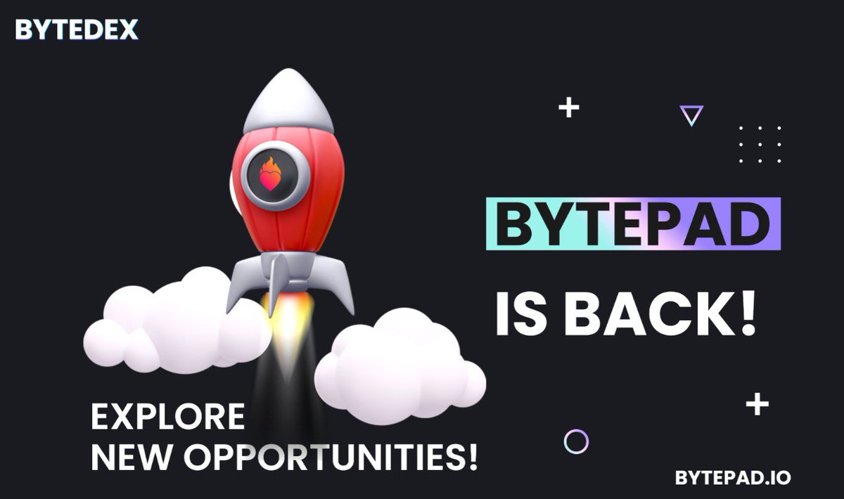 🚀 Exciting News from Bytepad! 🚀 

🔥Bytepad, the launchpad platform of the Bytedex ecosystem, is about to kick off sales for new crypto projects.

💸We offer special discounts to $BEXT token holders. 

♥️Don't miss the #Bytepad #Bytedex #Crypto #Investment 🌐🔥💼🎯📆👉🌟