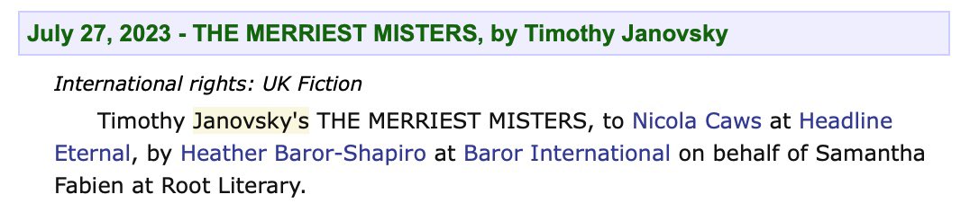 NicolaCaws's tweet photo. Yes Iโve been quiet, but Iโve been shopping ๐๏ธ Absolutely thrilled that @eternal_books will be the UK home of this absolute delight by #timothyjanovsky in which a married couple must step in as Santa and the first ever Merriest Mister - to save Christmasโฆand their marriage! https://t.co/i7P9YapNV0