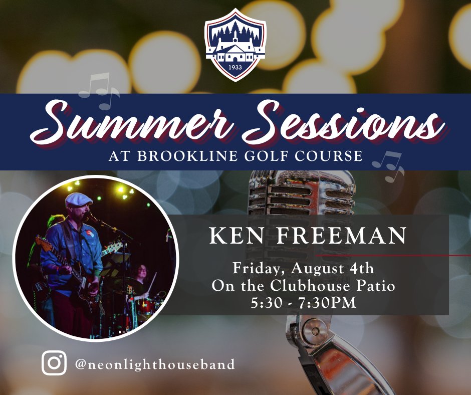 BrooklineGolf's tweet photo. Come and be part of an enchanting night of Live Music featuring Ken Freeman on 8/4!

Prepare to sway to the rhythms of summertime melodies as you indulge in delectable cuisine and refreshing beverages at Hemlock Grill. https://t.co/qfilF1B0bu