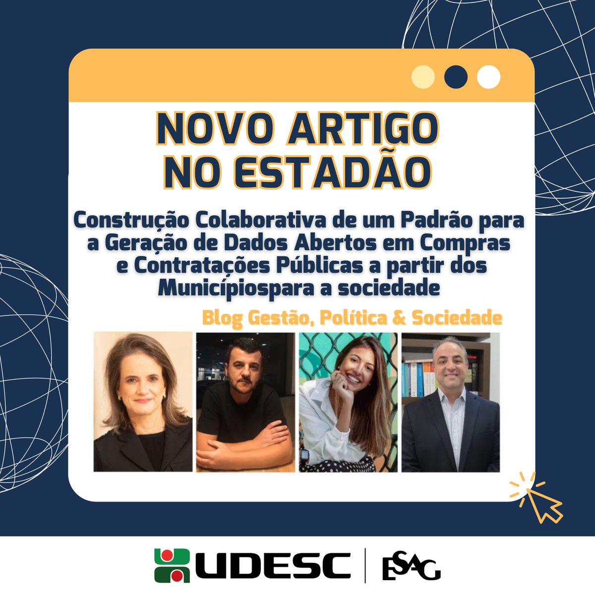 udesc_esag's tweet photo. Os professores Fabiano Raupp, Paula Chieschommer e José Salm , da @udesc_esag, e a pesquisadora Victoria Araujo, da @Act4Delivery , assinam artigo no blog Gestão, Política &amp; Sociedade, do @Estadao : https://t.co/oDxBca77Ct