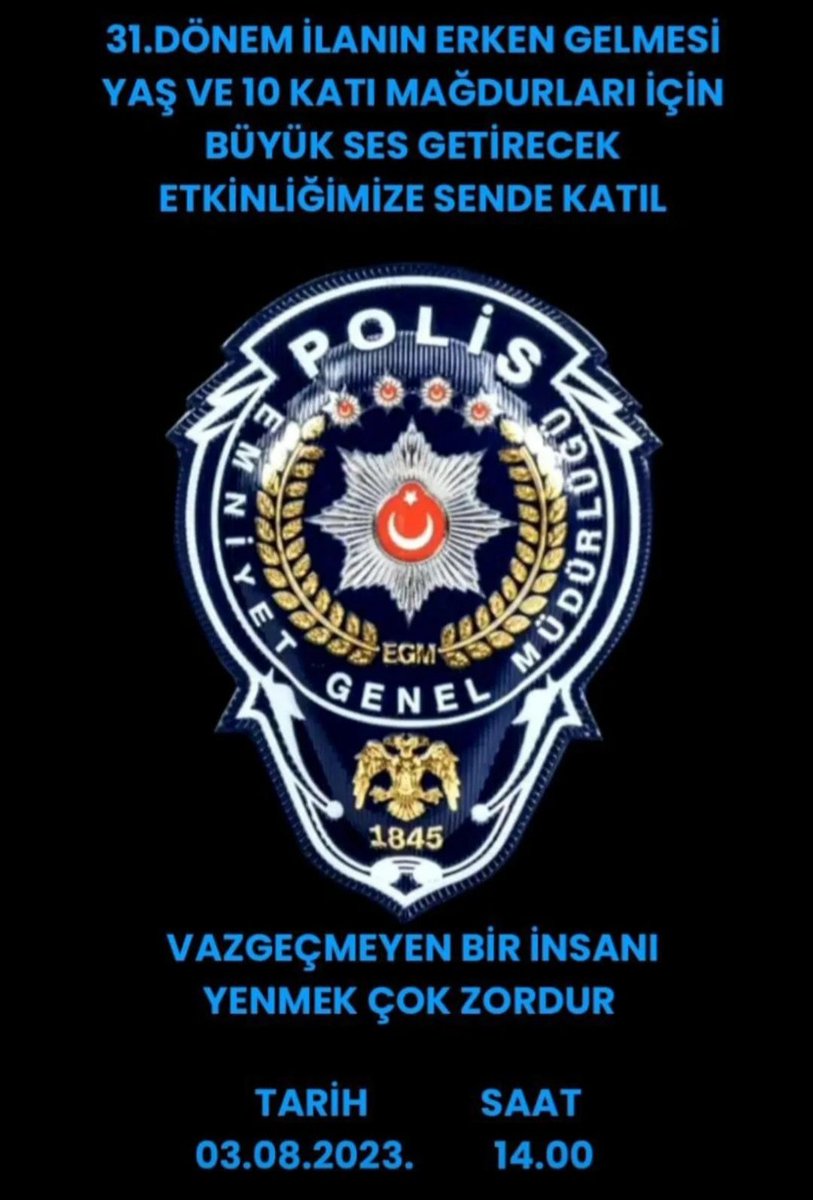 pomempolisbilgi's tweet photo. 31.dönem pomem ilanın erken gelmesi 10 katı mağdurları için büyük ses getirecek etkinliğe 03.08.2023 perşembe günü saat 14:00'da sende katıl.
#pomem #polis https://t.co/r25S2h2ZLs