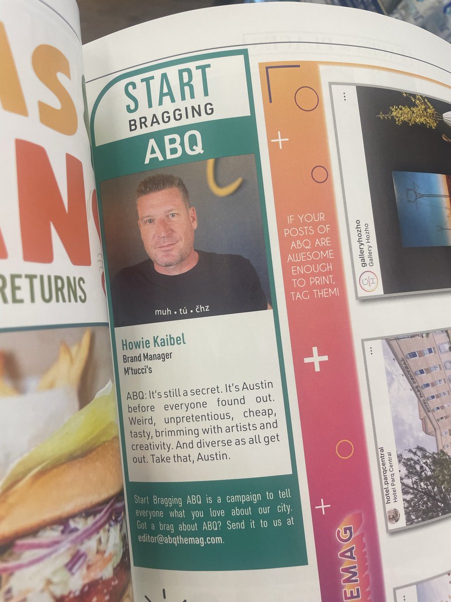 ACHenton's tweet photo. The latest @StartBragging features in @abqthemag are out! #startbraggingabq #Albuquerque https://t.co/dNjZD7oClh