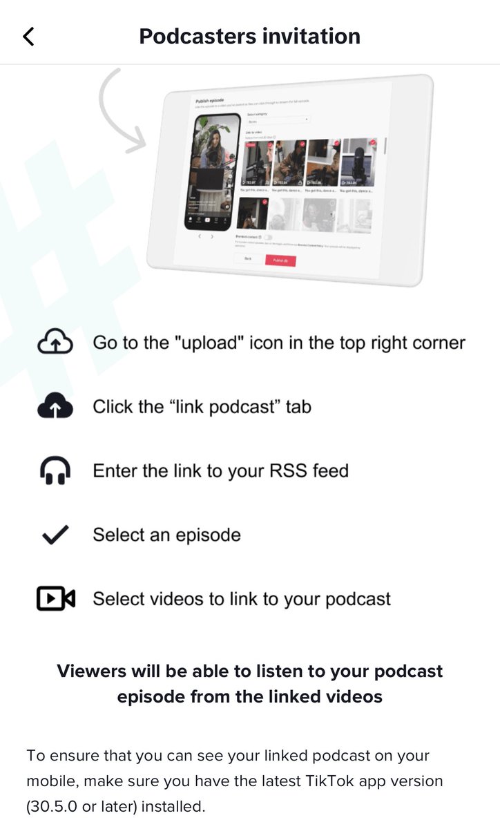 TikTok just sent out a message about adding our Podcasts to their app. It will be interesting to see if it helps podcasters grow their audiences.

Here’s the instructions they posted on how to add your podcast’s RSS feed:
