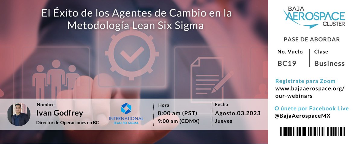 Escuchemos a Ivan Godfrey, Director de Operaciones BC, International Lean Six Sigma, quien nos compartirá en qué consiste esta Certificación, sus beneficios, y su impacto al potenciar el talento que cada uno de nosotros tenemos, para ir consolidando una cultura de mejora continua
