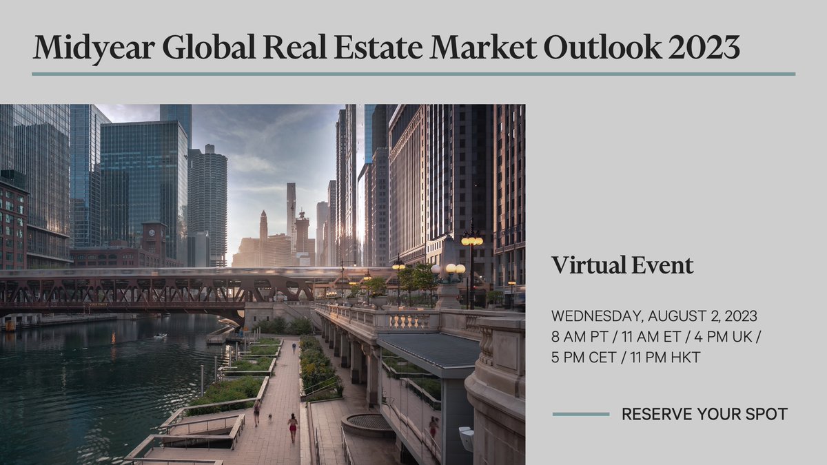 CBRE's tweet photo. Join us tomorrow as our experts discuss commercial real estate insights for 2023 and beyond in our Midyear Global Real Estate Market Outlook https://t.co/lVTxPjHyRI https://t.co/6X4f2RJBur