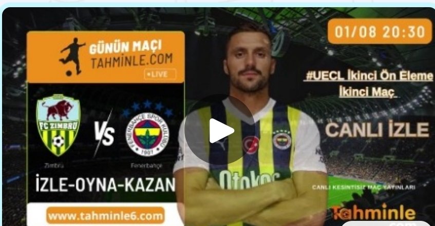 VioletteAbbey's tweet photo. ��� Fenerbahçe - Zimbru Chisinau Maçı  Canlı Yayın HD İzle

📌Maç Linki; https://t.co/OGUu5721jF 👈

#maclinki #maçlinki #maclink #canlimacizle #canlımaçizle #selcuksports #selcuksportshd #taraftarium24 #taraftarium #beinsports #fenerbahce #zimbru #ZIMvFB #UECL #İstanbul https://t.co/Q0J740OgsJ