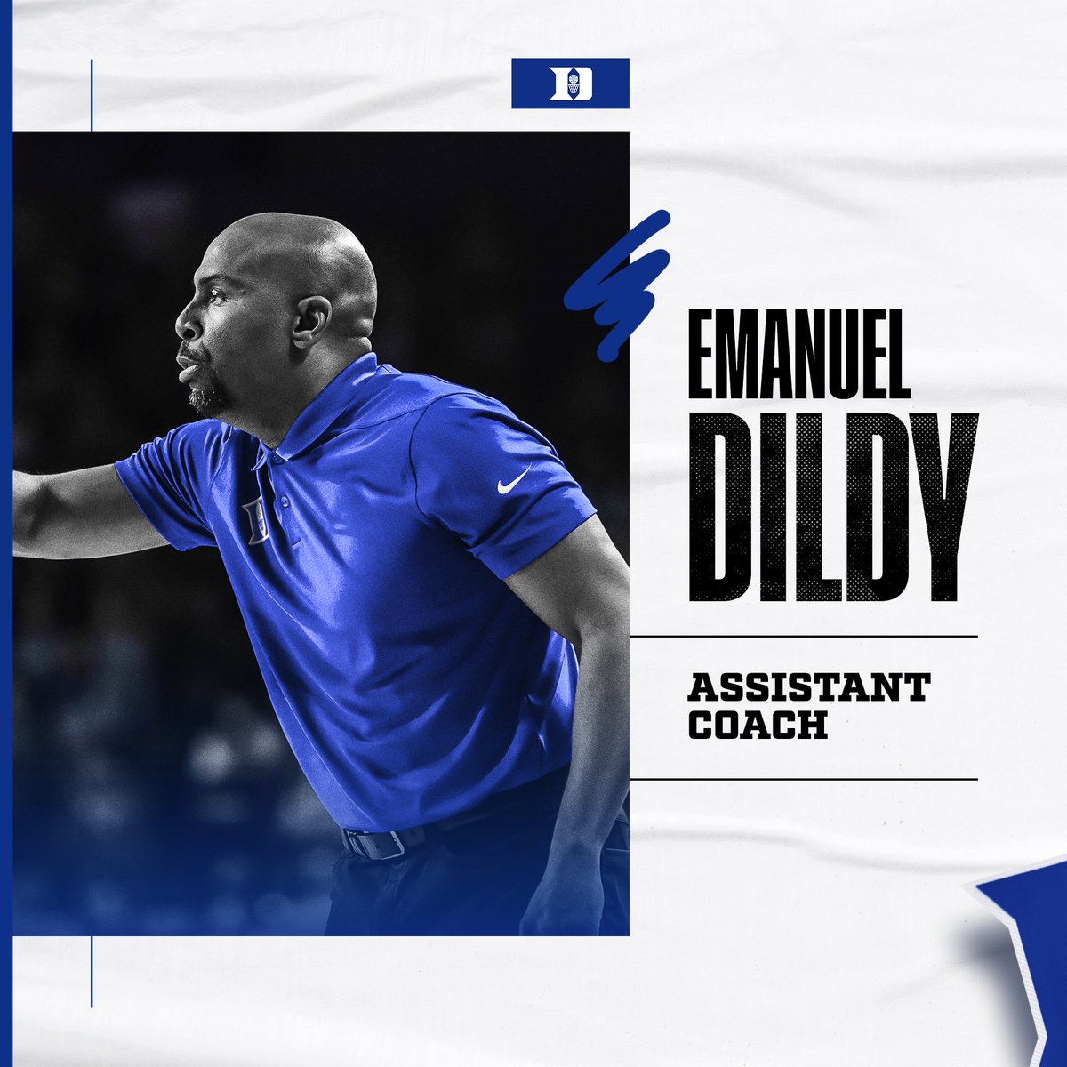 DukeMBB's tweet photo. OFFICIAL: Emanuel Dildy has been named assistant coach! https://t.co/7WKfBBsH92