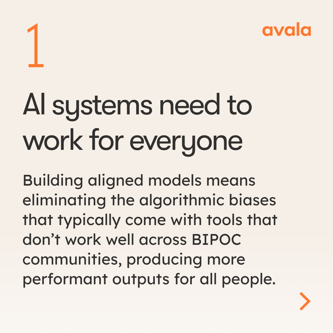 AvalaAI's tweet photo. We need to build more ethical AI, aligned with human values and objectives. Find out more at https://t.co/CdkmfvqmEl https://t.co/vbOKBlb4s7