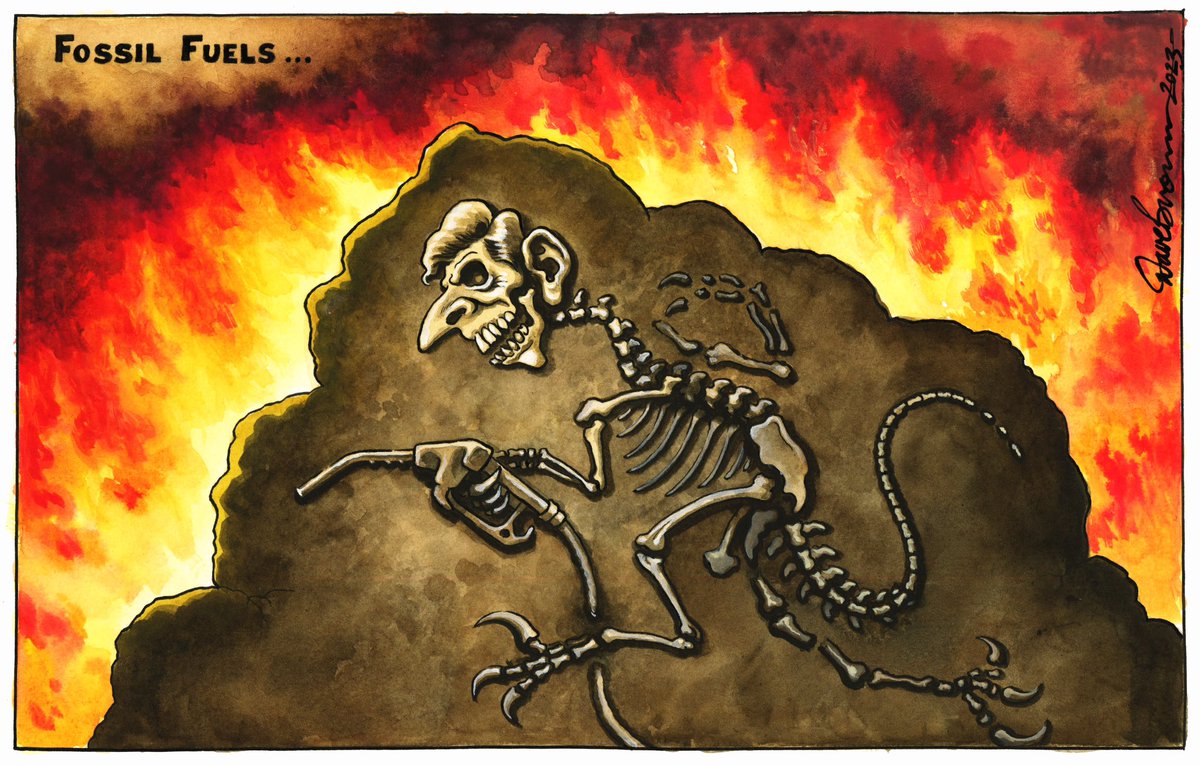 Dave Brown on #RishiSunak #FossilFuels #NorthSeaDrilling #NorthSeaOil #OilAndGas #ClimateCrisis #ClimateEmergency #Rosebank #GreenPolicies – political cartoon gallery in London original-political-cartoon.com