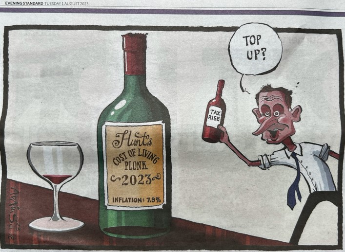 Today has seen the biggest tax rise for UK wine drinkers in living memory and a huge increase in bureaucracy for wine merchants. Thank you to the Standard for calling <a href="/Jeremy_Hunt/">Sir Jeremy Hunt MP</a> out on this. #wine <a href="/wstauk/">WSTA</a> <a href="/WSTA_Miles/">Miles Beale</a> <a href="/Livex/">Liv-ex</a>