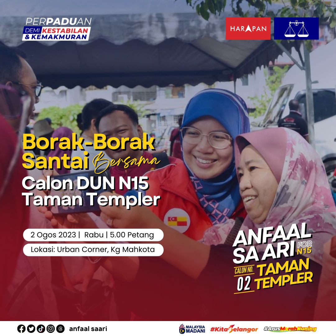 anfaalsaari's tweet photo. Kalau ada soalan nak tanya saya, jemput ke Urban Corner, Kampung Mahkota pada jam 5pm. Jumpa nanti!
#ArusMerahKuning #KitaSelangor #PerpaduanSelangor #MalaysiaMADANI
#Anfaal4Templer #Anfaal4TamanTempler #AnfaalSaari https://t.co/GJNnDZsjZ2