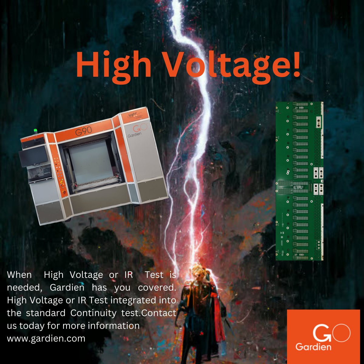 GardienUSA's tweet image. High Voltage or IR Testing can be integrated to the standard Continuity Test. Have   your unique test requirements executed by Gardien. High Voltage/IR Test   Voltages to 6KV. Contact us today for more information.  gardien.com #gardien   #highvoltage #flyingprobe