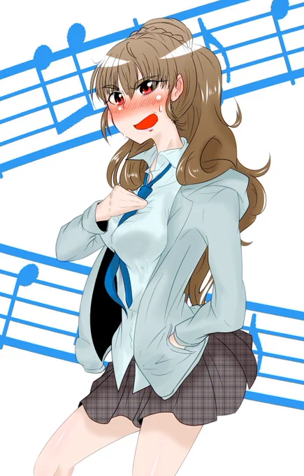 夜中だからデレ始めたての頃何でも描いてた時期に描いた奈緒貼っとく 