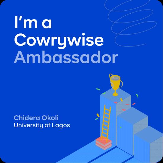 Super Glad to be a @cowrywise
#CampusAmbassador
I'm really excited about this and can't wait to fully explore it.