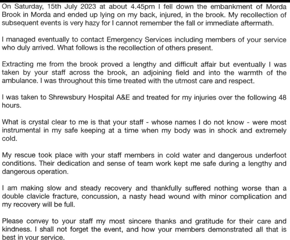 We received a lovely thank you letter today 🧑‍🚒