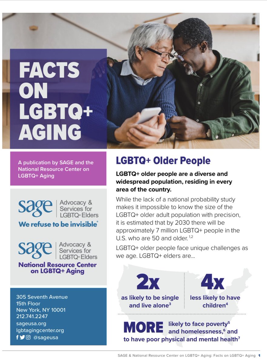 Facts on LGBTQ+ Aging More here: lgbtagingcenter.org/resources/pdfs… @sageusa @theriseregistry