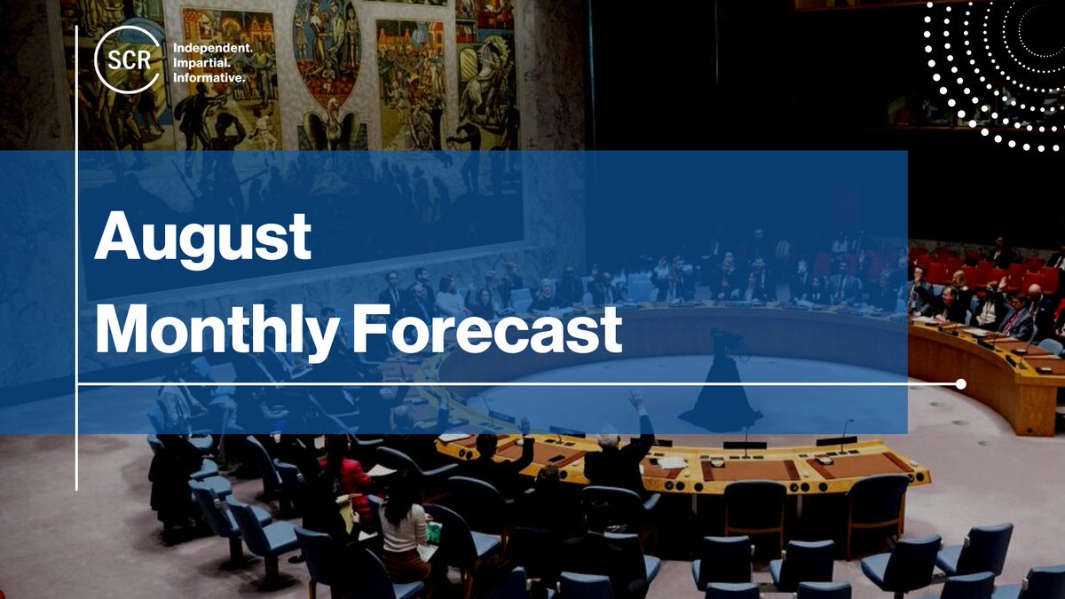 Security Council Report (@scrtweets) on Twitter photo 💡The Monthly Forecast is live on our website.
🔹For insights on the August #UNSC presidency of <a href="/USUN/">U.S. Mission to the UN</a> 🇺🇸:
📕 Read more: bit.ly/451YRgw
📑 PDF: bit.ly/3YeOeVi
📨 Subscribe: bit.ly/3AwYSel 💡The Monthly Forecast is live on our website.
🔹For insights on the August #UNSC presidency of <a href="/USUN/">U.S. Mission to the UN</a> 🇺🇸:
📕 Read more: bit.ly/451YRgw
📑 PDF: bit.ly/3YeOeVi
📨 Subscribe: bit.ly/3AwYSel