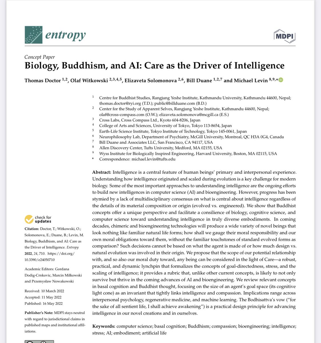 thomasdylandan2's tweet photo. As far as AI essays go, this one is the most profound I have seen. It works with the notion of enactivism (a concept I discovered thru the work of @ineshipolito !) and accounts for the need to expend scarce metabolic resources to participate in cognition. https://t.co/c4alGRivOR