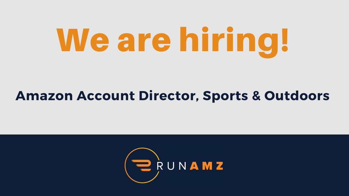 We are looking for an experienced #Amazon #AccountDirector to lead our sports & outdoor team and #clients. Extensive Amazon and #outdoorindustry experience are a must. See the full #jobdescription and #apply here: runamz.com/careers/

#sportsoutdoors #applynow