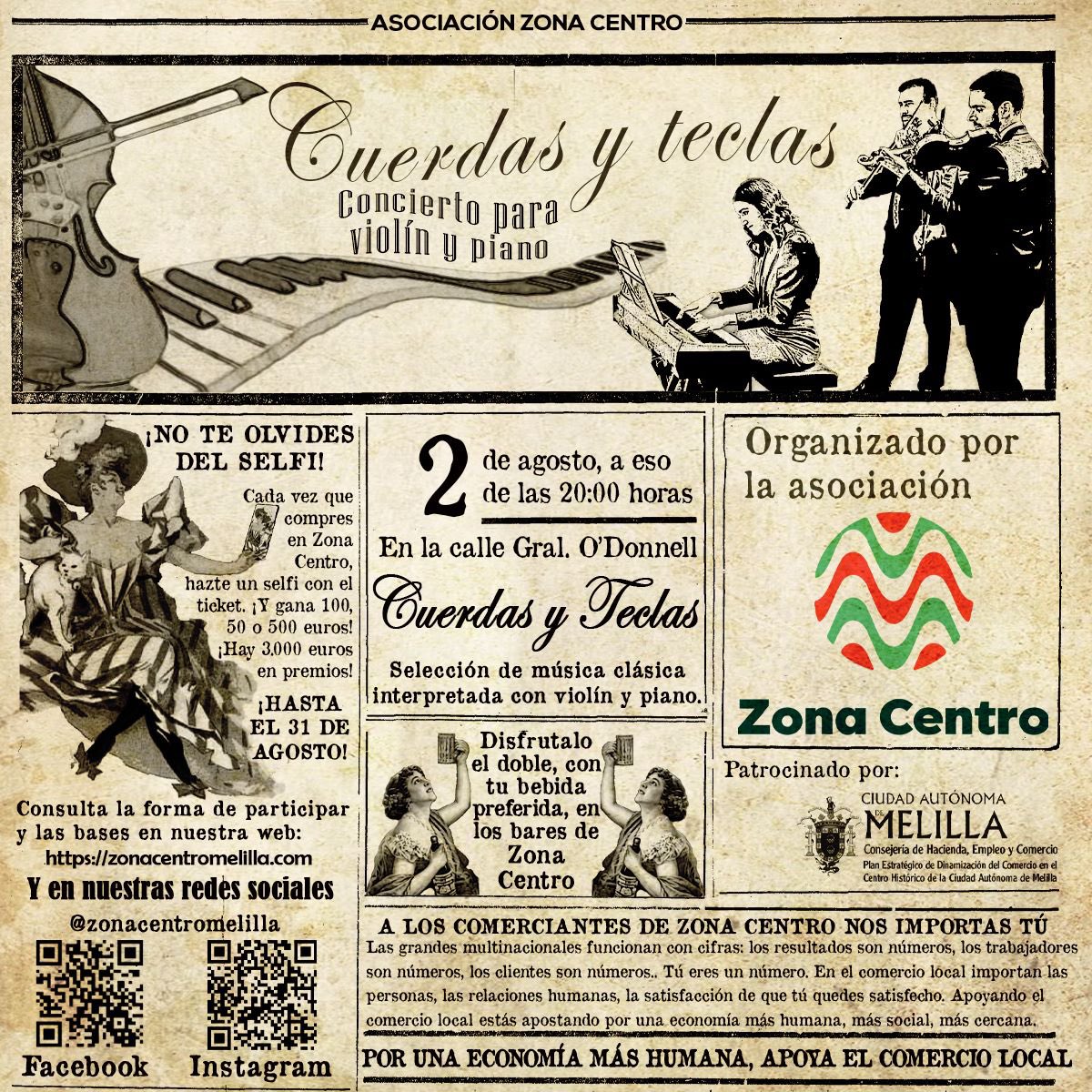 cadenasermel's tweet photo. 🎤Mañana la @asociacionZCml nos trae un espectáculo de música en vivo: 

👉Miércoles 2 de agosto
🎵 Concierto del grupo Cuerdas y teclas
📍Calle General O'Donnell
⏰ 20:00 horas https://t.co/Suxnmg4HmG