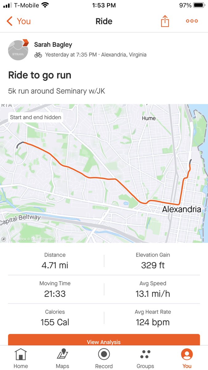 SarahforALX's tweet photo. Yes to 👇. My new e-bike enabled me to meet a friend off Seminary to go for a run yesterday. Ride home was the perfect cool down. No VMT!  Thanks #REI Bike Sale! #alexandriava #ebike #seminaryroad #itsnotcheating https://t.co/rcnOaC4GOR