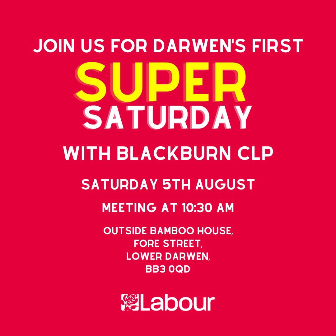Join me for our first joint campaign day with Blackburn CLP in Blackburn South &amp; Lower Darwen Ward 🗳️

We’ll be door-knocking across the ward, talking to local residents about the issues that affect them.

RSVP below 👇 

events.labour.org.uk/event/385434
